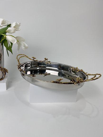 Jasmine Deep Tray/Platter (Silver)