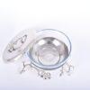 Jasmine Glass Bowl with Lid  (Nickel-Plated)