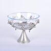Jasmine Glass Bowl with Stand (Nickel-Plated)