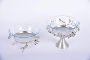 Jasmine Large Bowl with Stand (Nickle-Plated)