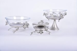 Jasmine Large Bowl with Stand (Nickle-Plated)