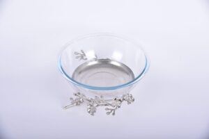 Jasmine Large Bowl with Stand (Nickle-Plated)