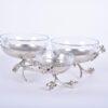 Jasmine 3-Section Glass Bowl (Nickel-Plated)