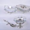 Jasmine Rec. Glass Dish with Lid (Nickle-Plated)