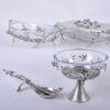 Jasmine Glass Bowl with Stand (Nickel-Plated)