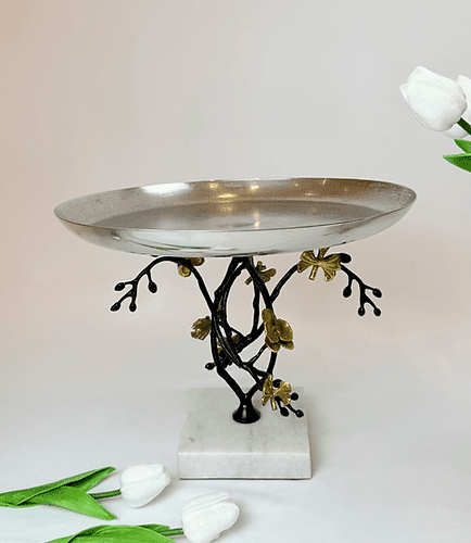 Orchid Platter with Marble Base