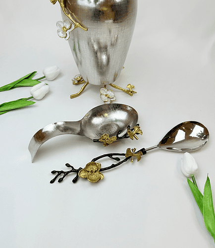 Orchid Spoon Set with Spoon Rest