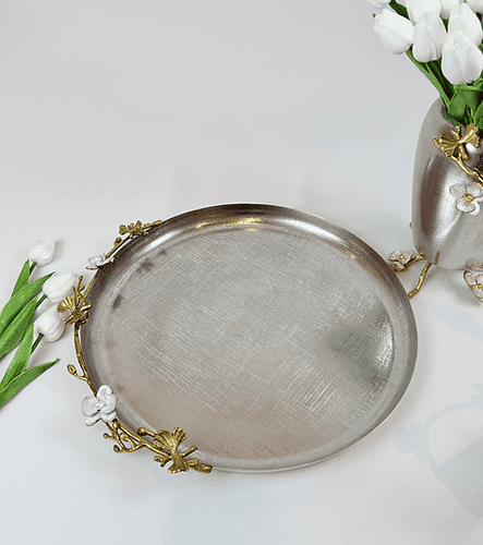 Round Orchid Plate (Gold)