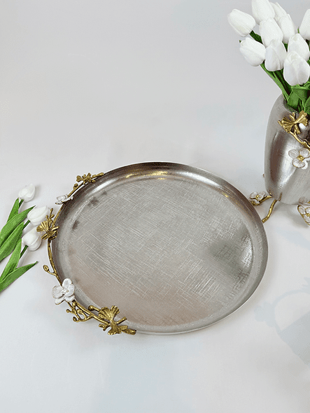 Round Orchid Plate (Gold)