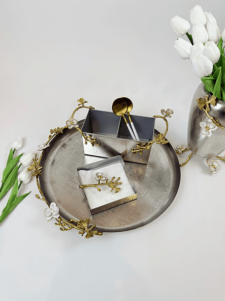 Round Orchid Plate (Gold)